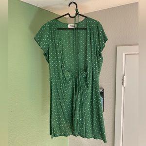 Reformation green mini dress with short sleeves